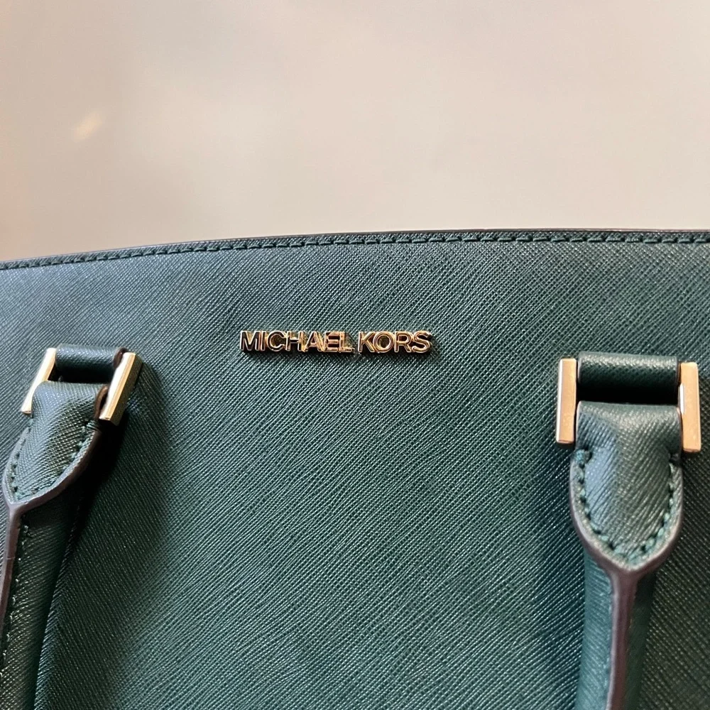 Michael Kors- Dark Green Satchel Purse - Picture 7 of 7